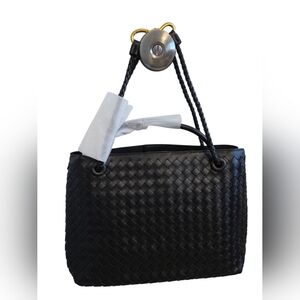 Black Woven Handbag